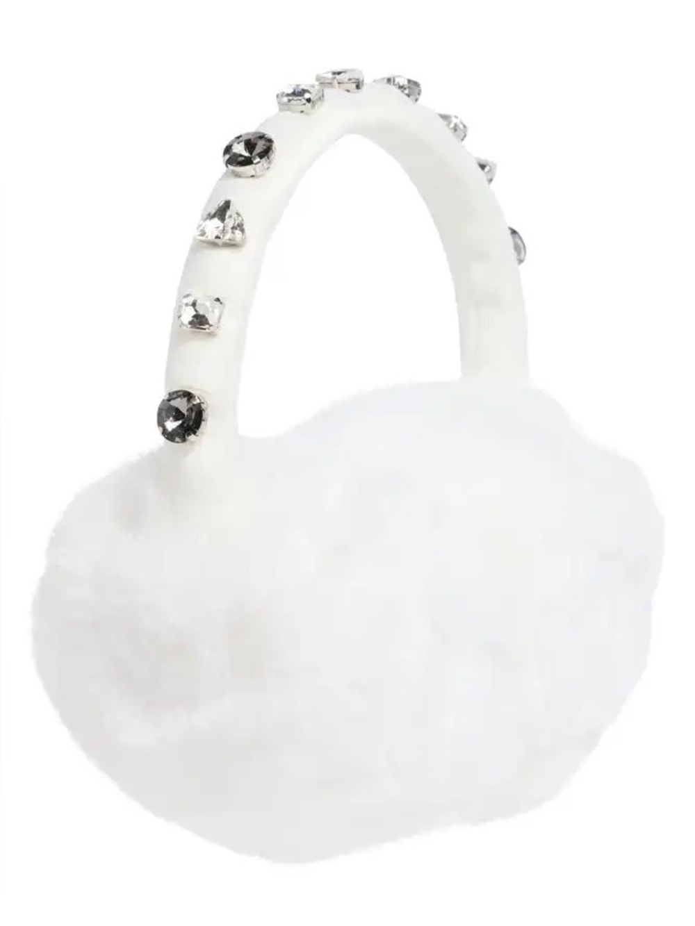 kate spade White Faux Fur Jeweled Headband Earmuffs